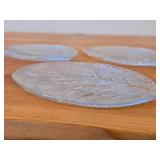 Lot of (3) Vintage Crystal Glass Serving Plates by Hadeland Glasswerk (Norway) / Furu pattern