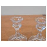 Lot of (2) Vintage Clear Crystal Glass Candleholders