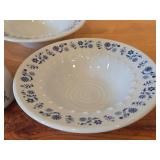 Vintage Porcelain Bowls (x2) and Creamer Jug by Porsgrund (Norway) / Blue Floral pattern