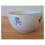 Nisse Red Gnome Elf theme Porcelain Round Medium Serving Bowl by Porsgrund (2001) (Norway)