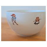 Christmas Nisse Red Gnome Elf theme Porcelain Round Large Serving Bowl by Porsgrund (Norway)