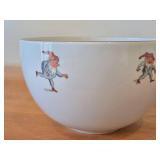 Christmas Nisse Red Gnome Elf theme Porcelain Round Large Serving Bowl by Porsgrund (Norway)