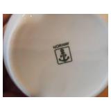 Christmas Nisse Red Gnome Elf theme Porcelain Coffee Cup by Porsgrund (Norway)