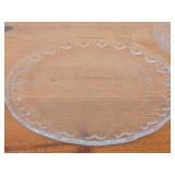 Vintage Glass Serving Bowls (x2) and Serving Plate by Lindshammar (Sweden) / Hearts pattern