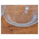 Vintage Glass Serving Bowls (x2) and Serving Plate by Lindshammar (Sweden) / Hearts pattern