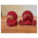 Lot of (2) Tomte Gnomes theme Authentic Nittsjo Ceramic Figurines by Elaine Westh (Sweden)