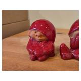 Lot of (2) Tomte Gnomes theme Authentic Nittsjo Ceramic Figurines by Elaine Westh (Sweden)