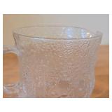 Vintage Fauna Series Clear Pressed Glass Pitcher by Olivia Toikka for Nuutajarvi (Littala) (1970