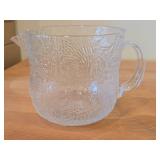 Vintage Fauna Series Clear Pressed Glass Pitcher by Olivia Toikka for Nuutajarvi (Littala) (1970