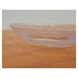 Clear Hand-Blown Art Glass Bowl with 1/2" Thick Rim and (3) Shaved Sides by Murano (possibly)