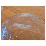 Clear Hand-Blown Art Glass Bowl with 1/2" Thick Rim and (3) Shaved Sides by Murano (possibly)