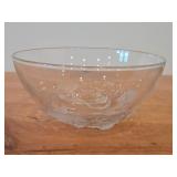 Vintage Art Glass Punch Bowl by Mikasa / Frosted Floral Design