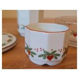 Heart Shaped Trivet, Creamer, Sugar Bowl, Clear Glass Octagon Shaped Bowl - Heart & Pine by Porsgrund (Norway)