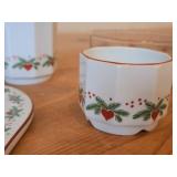 Heart Shaped Trivet, Creamer, Sugar Bowl, Clear Glass Octagon Shaped Bowl - Heart & Pine by Porsgrund (Norway)