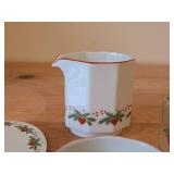 Heart Shaped Trivet, Creamer, Sugar Bowl, Clear Glass Octagon Shaped Bowl - Heart & Pine by Porsgrund (Norway)