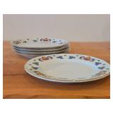 Lot of (5) 8 1/4" Porcelain Breakfast Plates by Porsgrund (Norway) / Farmer