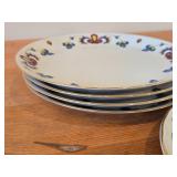 Lot of (5) 8 1/4" Porcelain Breakfast Plates by Porsgrund (Norway) / Farmer
