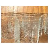 Lot of (5) Vintage Clear Glass Lowball Tumblers - Summerhouse by Dansk 10-oz x 3" (octagon)