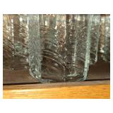 Lot of (5) Vintage Clear Glass Lowball Tumblers - Summerhouse by Dansk 10-oz x 3" (octagon)