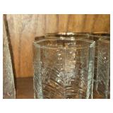 Lot of (4) Vintage Clear Glass Lowball Tumblers - Summerhouse by Dansk 10-oz x 3" (octagon)