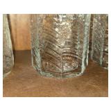 Lot of (4) Vintage Clear Glass Lowball Tumblers - Summerhouse by Dansk 10-oz x 3" (octagon)