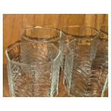 Lot of (4) Vintage Clear Glass Lowball Tumblers - Summerhouse by Dansk 10-oz x 3" (octagon)