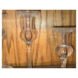 Lot of (3) Crystal Candleholders by Hadeland Glasswerk