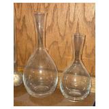 7-1/2" and 9-1/2" Clear Glass Table Vases