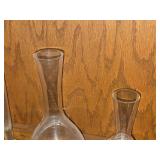 7-1/2" and 9-1/2" Clear Glass Table Vases