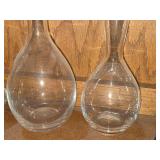 7-1/2" and 9-1/2" Clear Glass Table Vases
