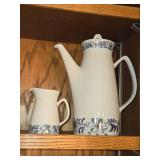 Vintage Porcelain Coffee Pot and Creamer by Porsgrund (Norway)
