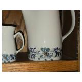 Vintage Porcelain Coffee Pot and Creamer by Porsgrund (Norway)