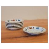 Lot of (6) 5" Porcelain Butter Plates / Coaster by Porsgrund (Norway) / Farmer