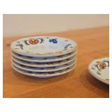 Lot of (6) 5" Porcelain Butter Plates / Coaster by Porsgrund (Norway) / Farmer
