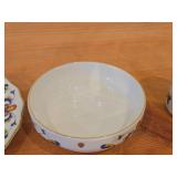 Porcelain Salt Shaker, Butter Tray, Small Bowl by Porsgrund (Norway) / Farmer