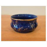 Vintage Ceramic Bowl (blue with gold painted trim and detailling)