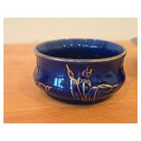 Vintage Ceramic Bowl (blue with gold painted trim and detailling)