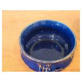 Vintage Ceramic Bowl (blue with gold painted trim and detailling)