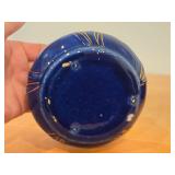 Vintage Ceramic Bowl (blue with gold painted trim and detailling)