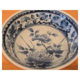 Lot of (2) Vintage Porcelain Japanese Asian Serving Bowls / Ko-Imari or Anita style / Floral pattern / (hand-painted blue and white)