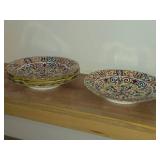 Lot of (4) Vintage Porcelain Deep Plates by Royal Vienna RB Austria 1 3/4" x 9 1/2"