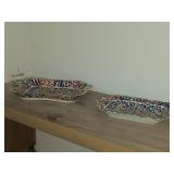 Vintage Porcelain 11-1/2" x 8" Plate and 9" x 6" Tray by Royal Vienna RB Austria