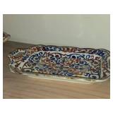 Vintage Porcelain 11-1/2" x 8" Plate and 9" x 6" Tray by Royal Vienna RB Austria