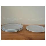 Lot of (4) 10 1/2" Dinner Plates - Damask by Easterling