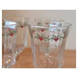 Lot of (4) Multi-Sided Glassware Stem Goblet - Heart & Pine by Porsgrund (Norway)