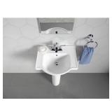 Veer 21 in. Vitreous China Pedestal Sink White