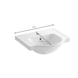 Veer 21 in. Vitreous China Pedestal Sink