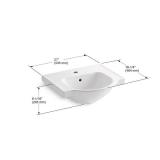 Veer 21 in. Vitreous China Pedestal Sink