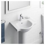 Veer 21 in. Vitreous China Pedestal Sink