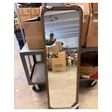 SSS. 17"x53" Rounded Edge Rectangular Mirror-Walnut Finish
